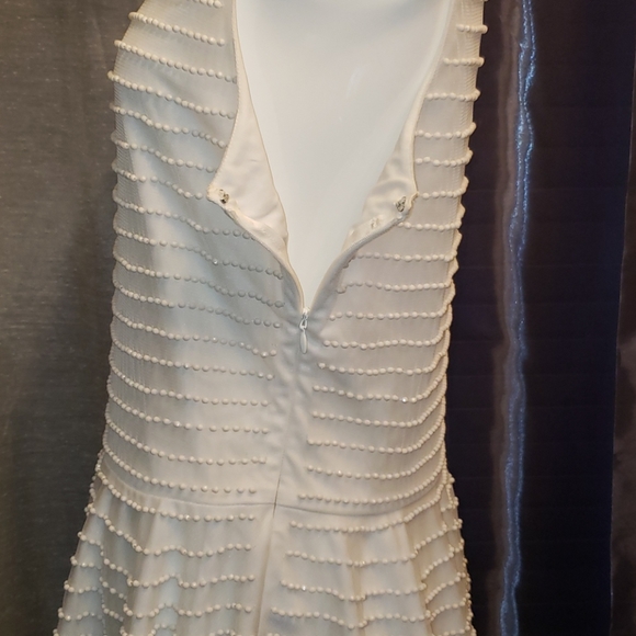 Jenner Lopez white beaded peblum top - Picture 5 of 8
